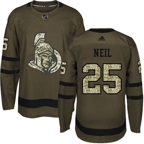 Adidas Senators #25 Chris Neil Green Salute to Service Stitched Youth NHL Jersey